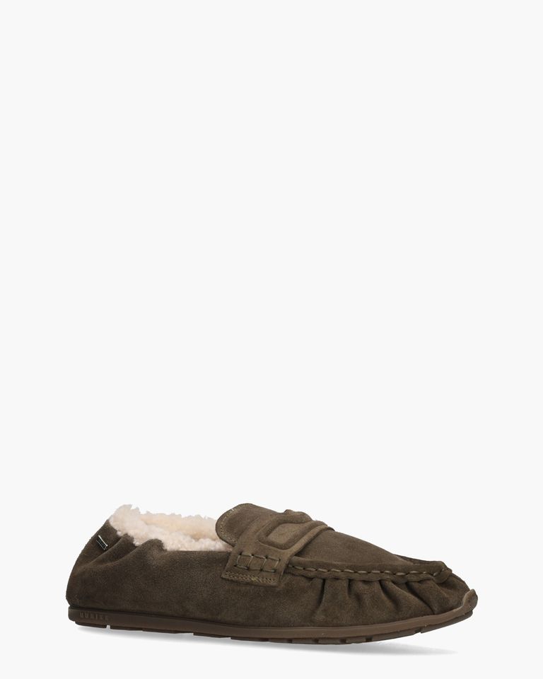 Riley Mio Fur Dark Green Suede