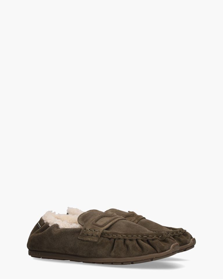 Riley Mio Fur Dark Green Suede