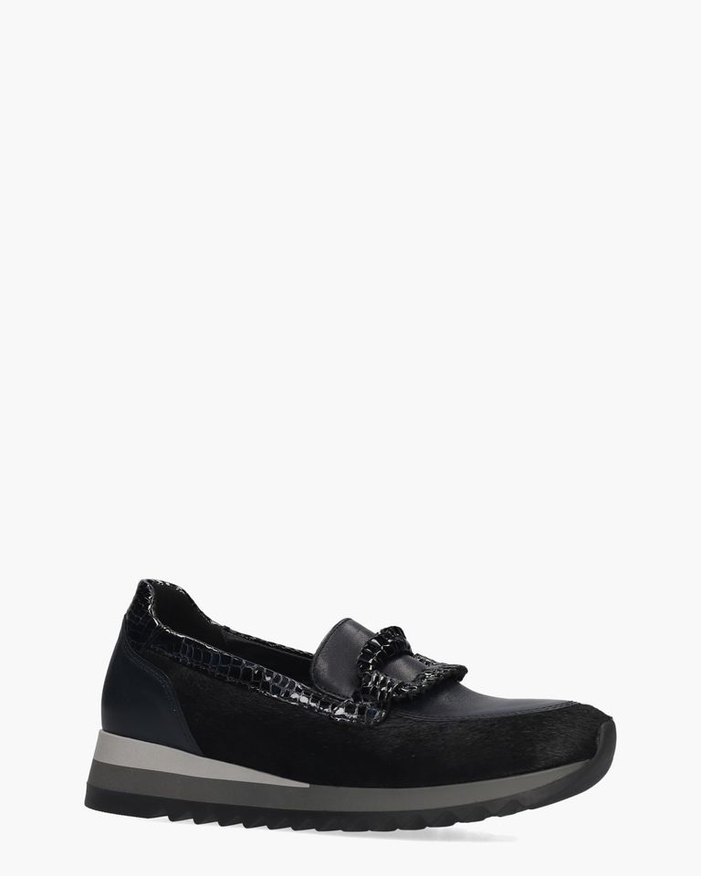 4010.01.001 Donkerblauw/Zwart Damesloafers