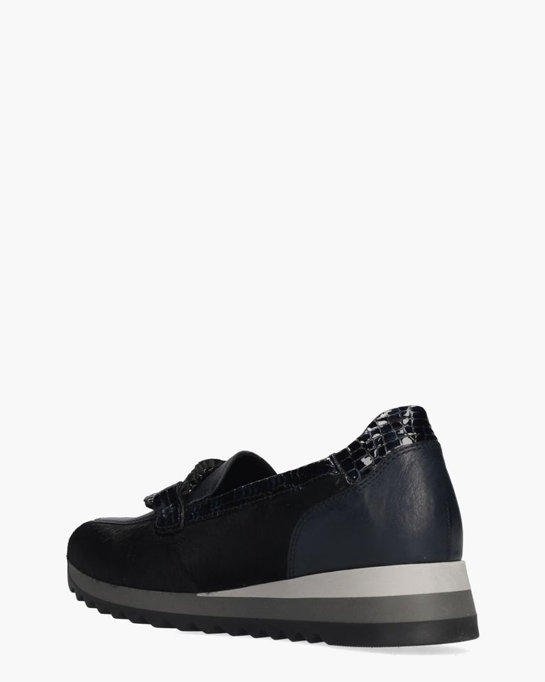 4010.01.001 Donkerblauw/Zwart Damesloafers