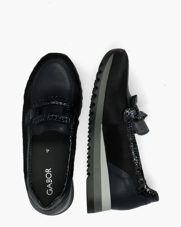 4010.01.001 Donkerblauw/Zwart Damesloafers