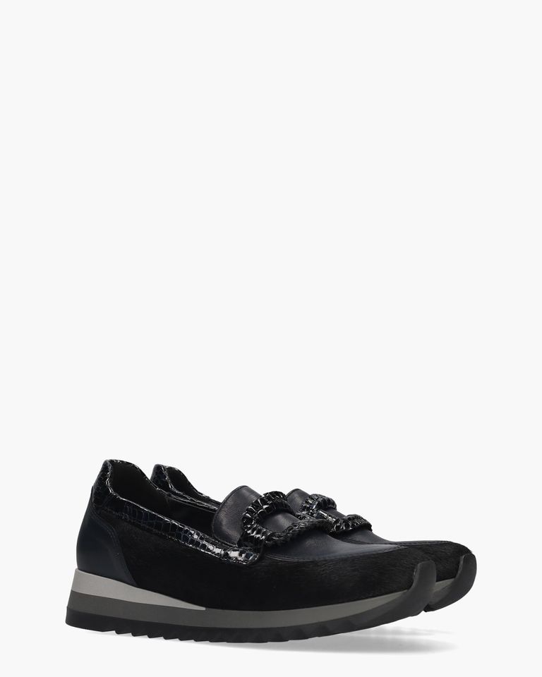 4010.01.001 Donkerblauw/Zwart Damesloafers