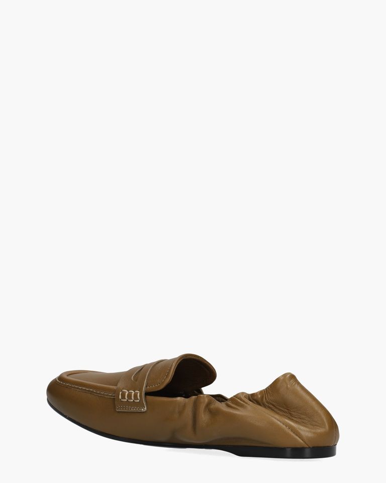 Satin Bruin Damesloafers