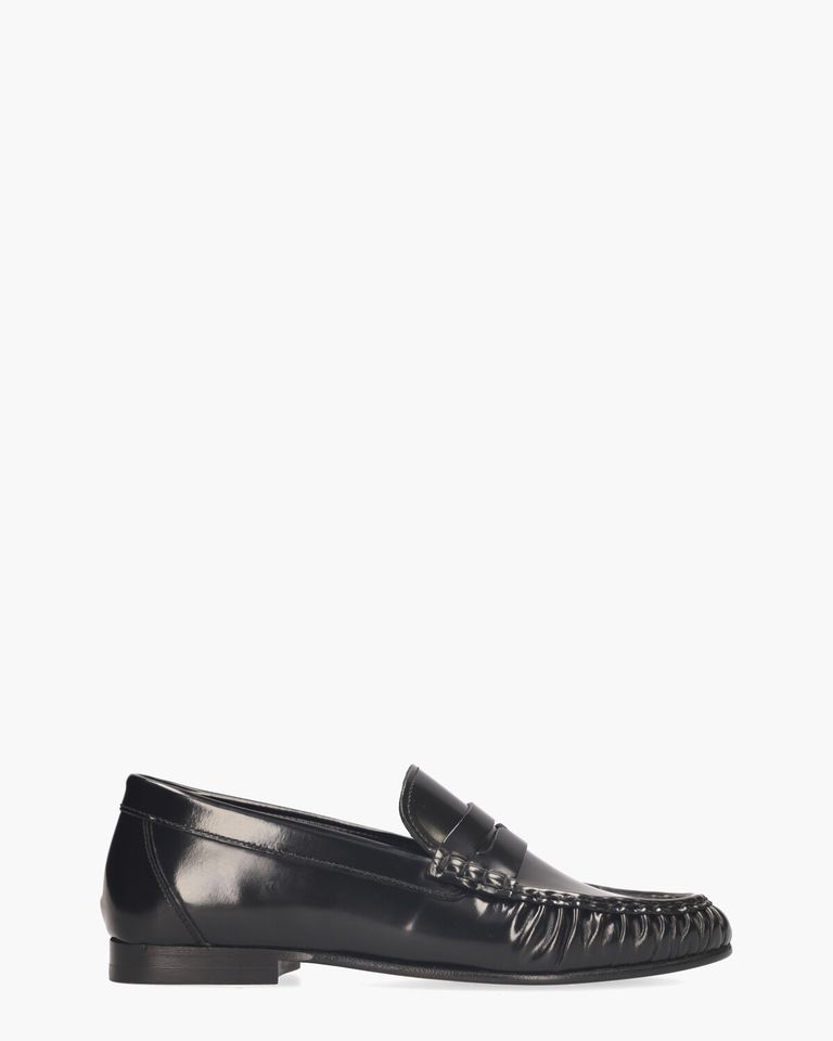 Penny Loafer Wrinkle Zwart Damesloafers