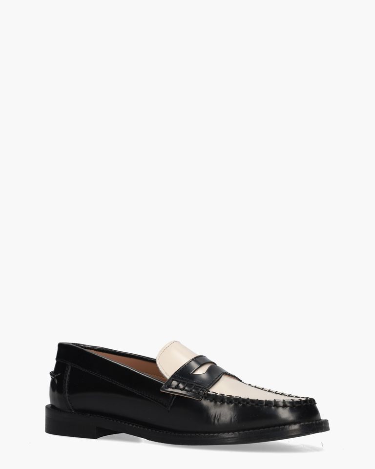 Amara Zwart/Off-White Damesloafers