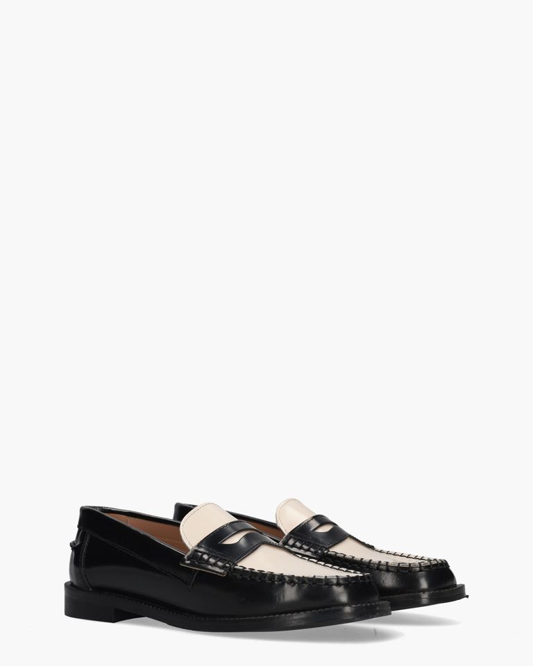 Amara Zwart/Off-White Damesloafers