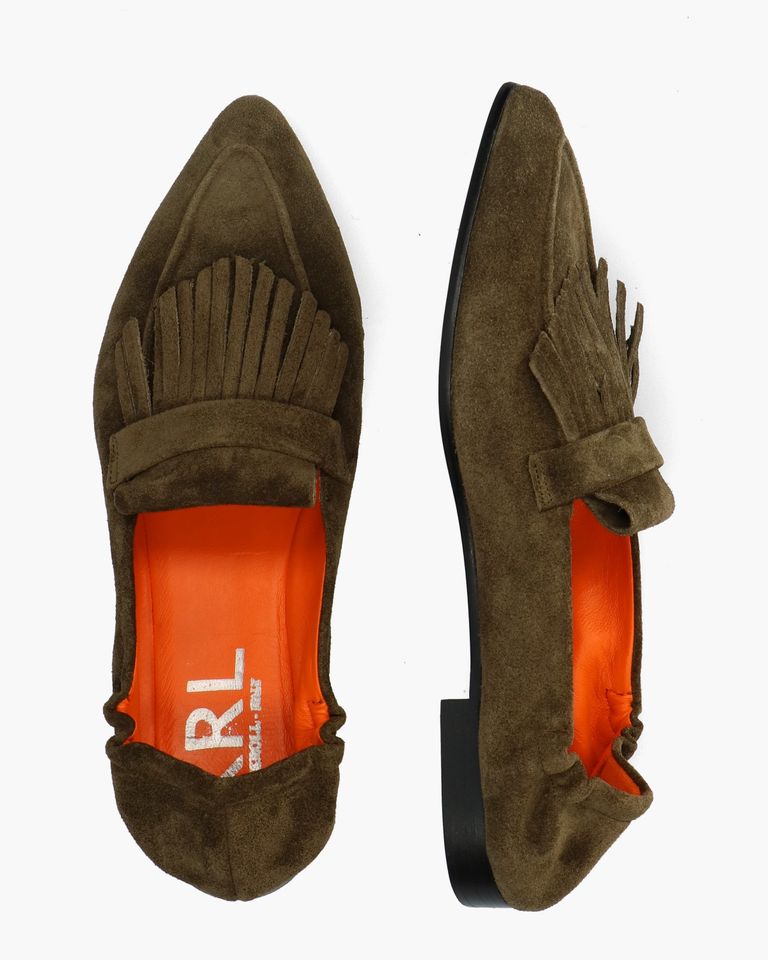 Wedge 1G Donkergroen Damesloafers