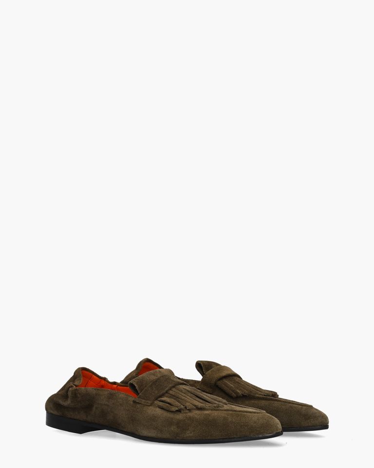 Wedge 1G Donkergroen Damesloafers