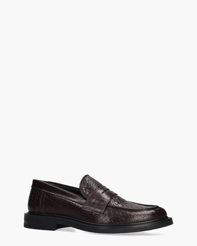 Loafer Woven Twist Donkerbruin Herenloafers