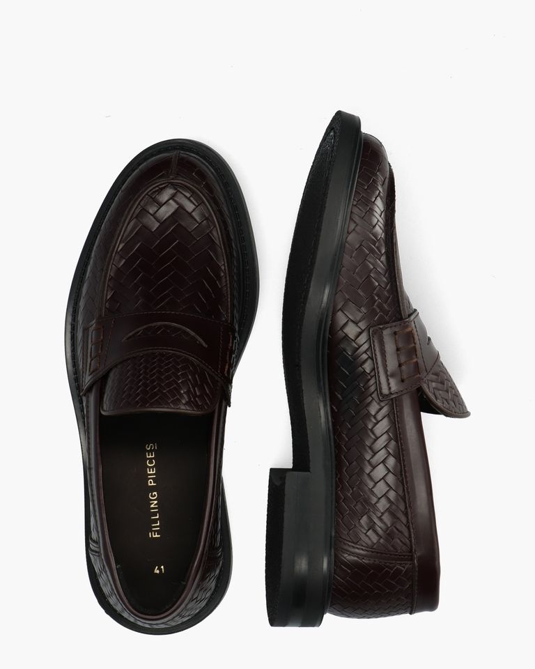 Loafer Woven Twist Donkerbruin Herenloafers