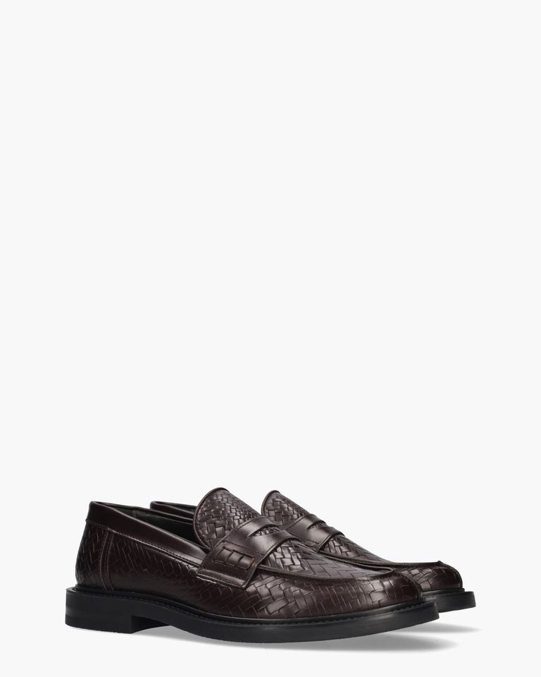 Loafer Woven Twist Donkerbruin Herenloafers