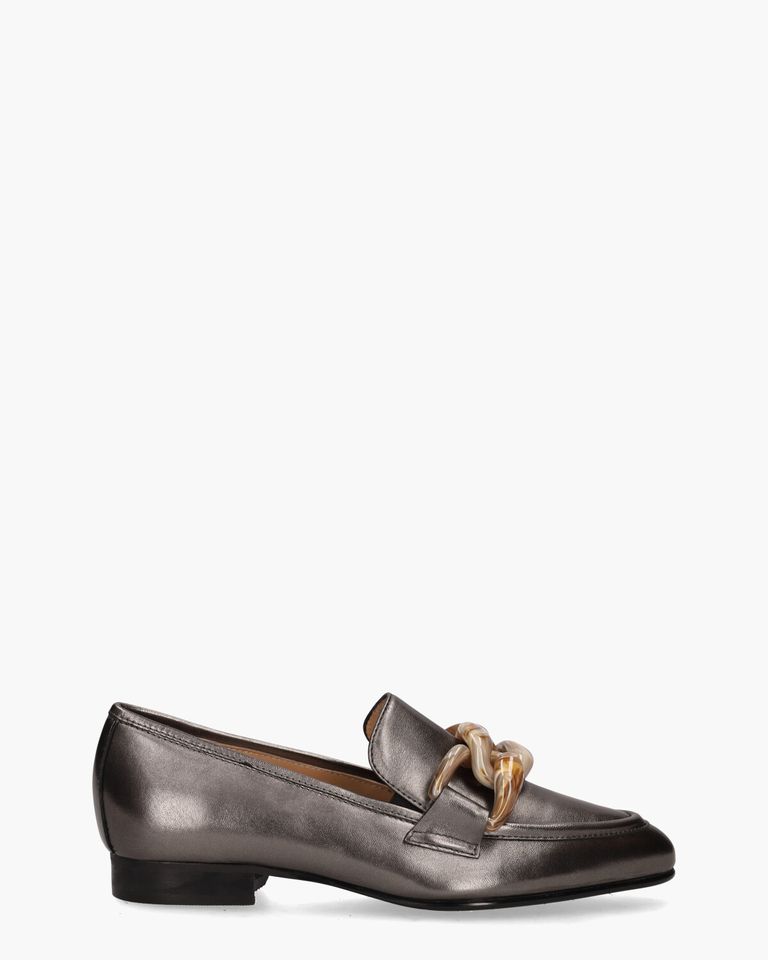 21I095A Zilvergrijs Damesloafers