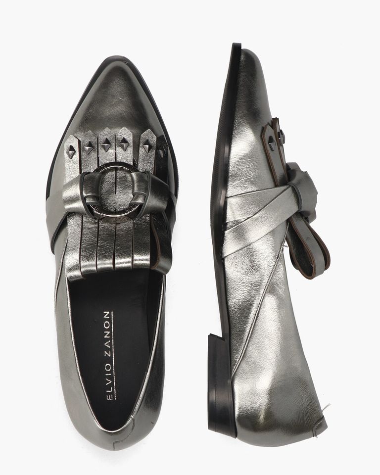 EA0304 Zilvergrijs Damesloafers 