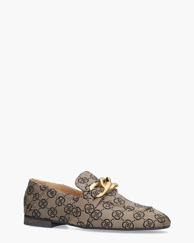 Wianna Bruin/Zwart Damesloafers