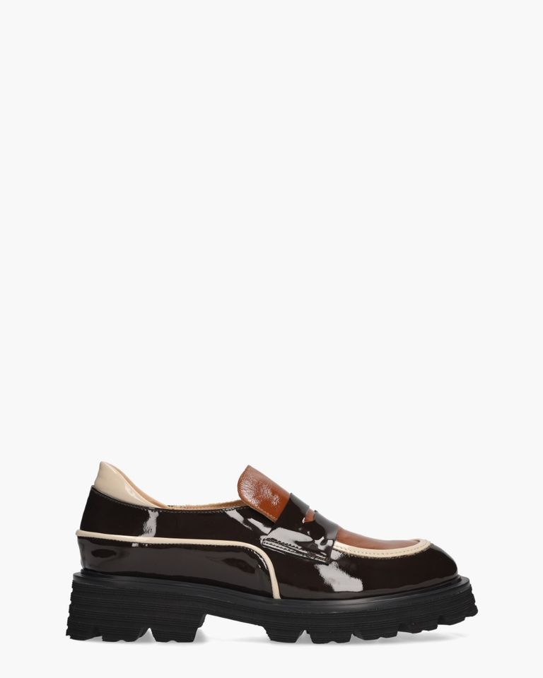 Aily Donkerbruin/Multi Damesloafers