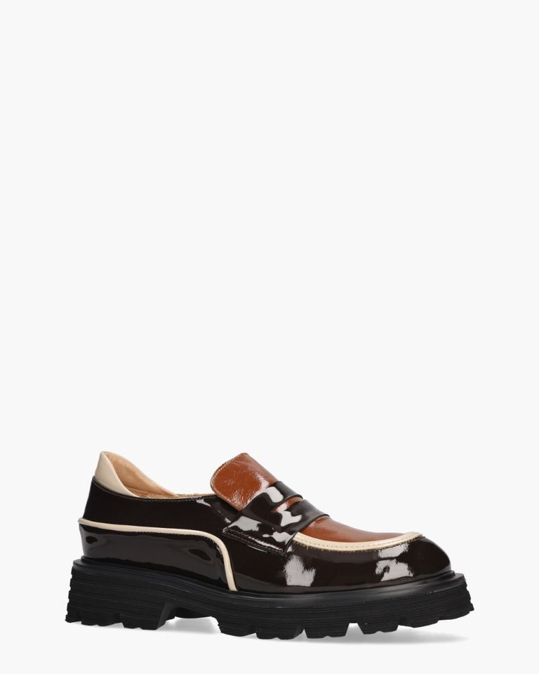 Aily Donkerbruin/Multi Damesloafers