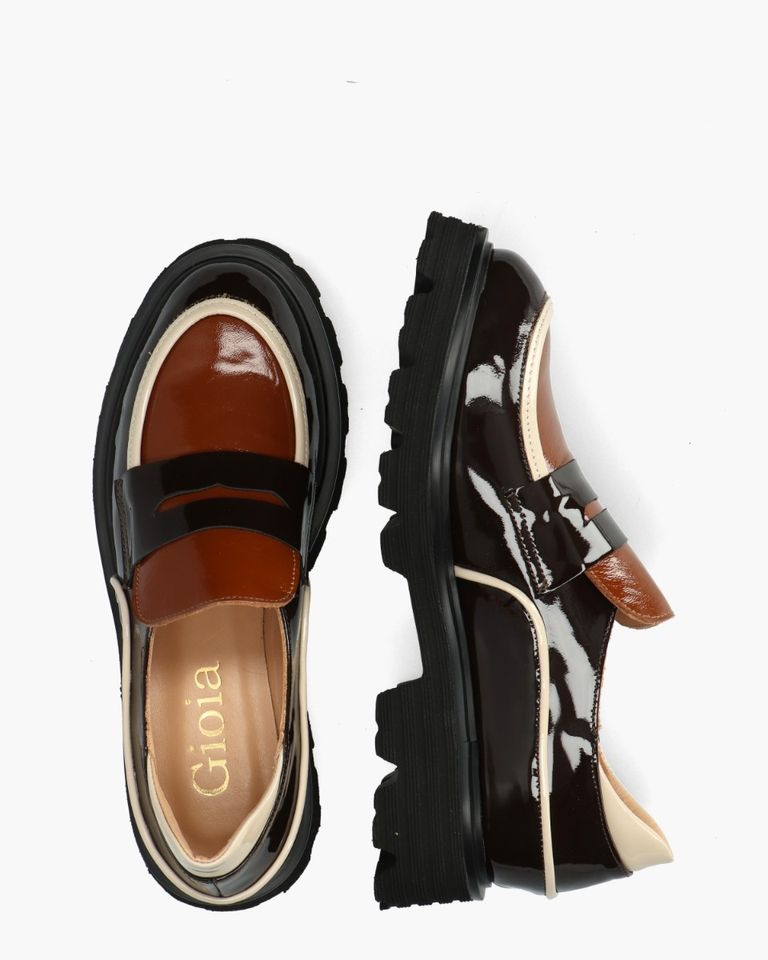 Aily Donkerbruin/Multi Damesloafers
