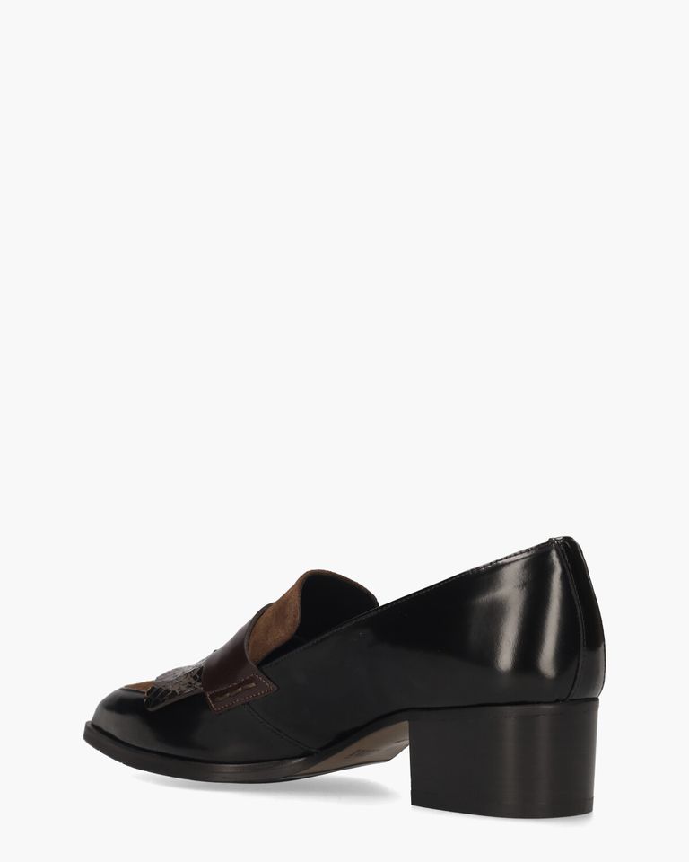 32542 Zwart/Bruin Damesloafers