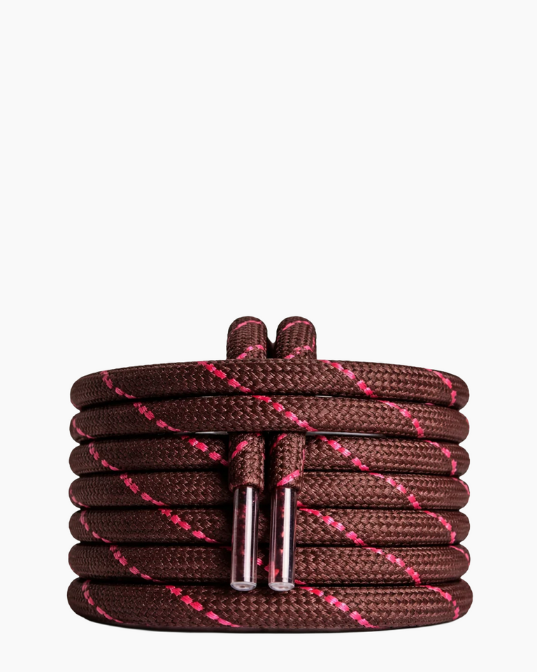 Coloured Posa Laces Donkerbruin/Rood Veters