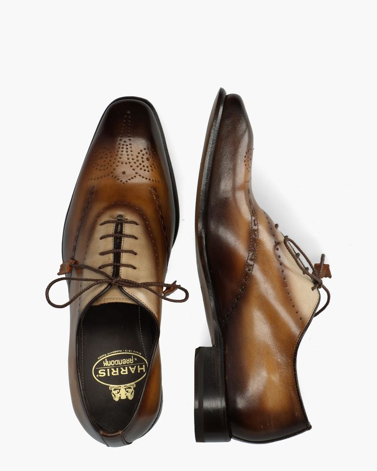 2001 Cognac/Multi Heren Veterschoenen