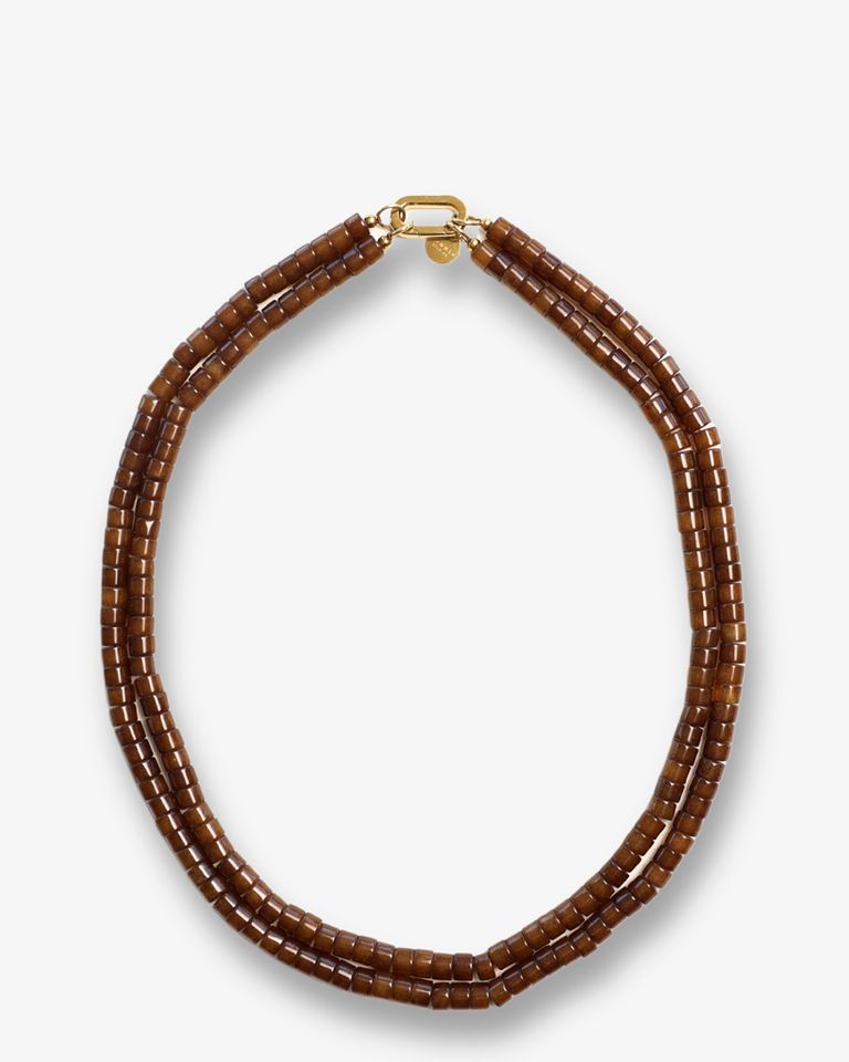 Moos Double Brown Necklace Bruin Ketting