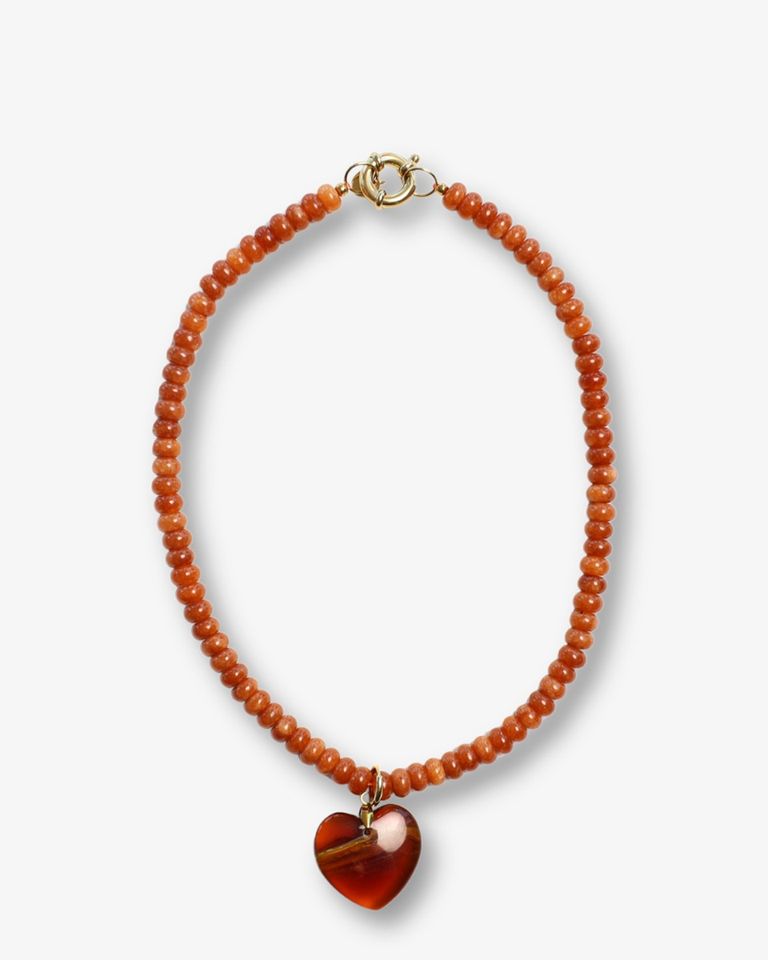 Camel Heart Necklace Bruin Ketting