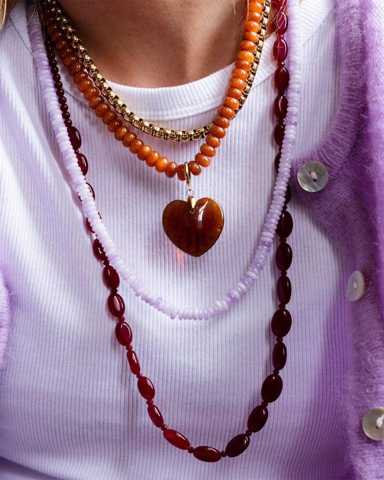 Camel Heart Necklace Bruin Ketting