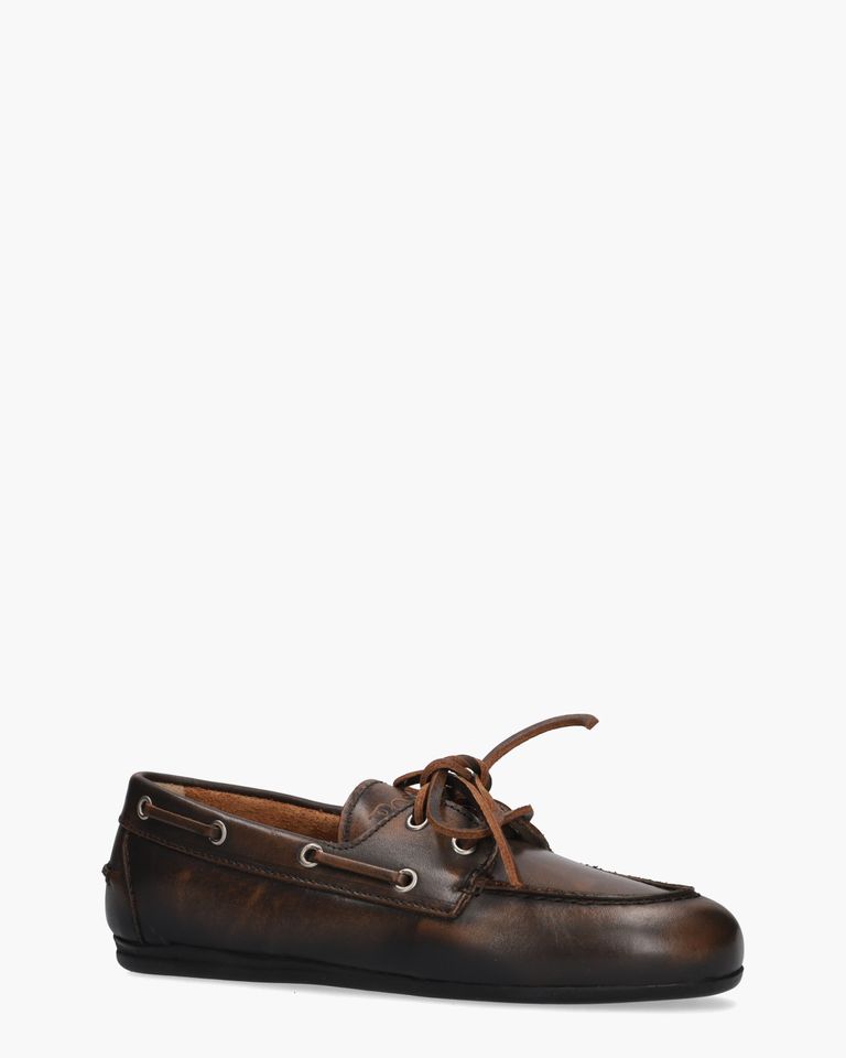 Boat Loafer Donkerbruin Dames Veterschoenen