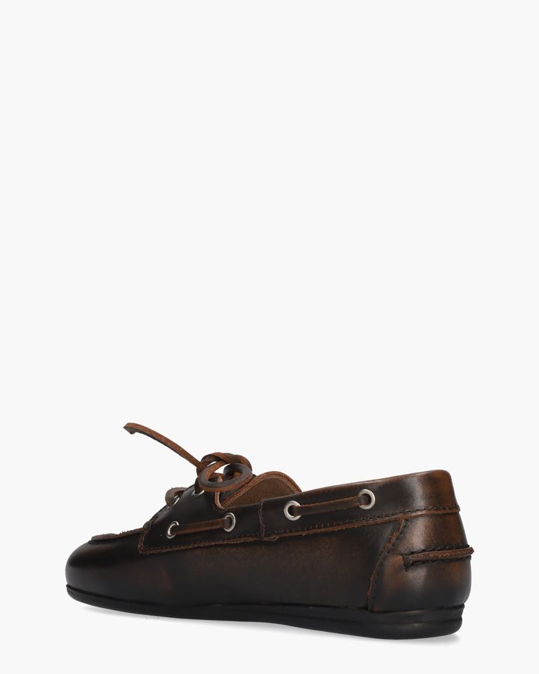 Boat Loafer Donkerbruin Dames Veterschoenen