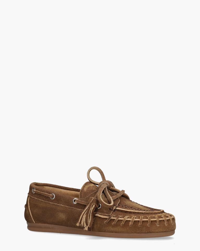 Boat Loafer Fringe Brushed Bruin Dames Veterschoenen