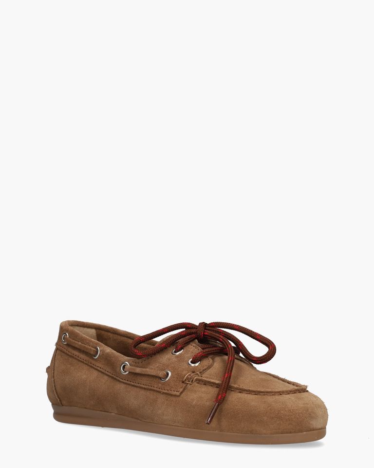 Boat Loafer Brushed Bruin Dames Veterschoenen