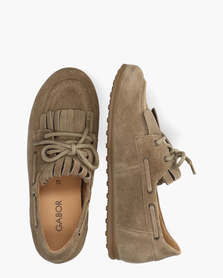 6033.02.005 Dames Taupe Veterschoenen