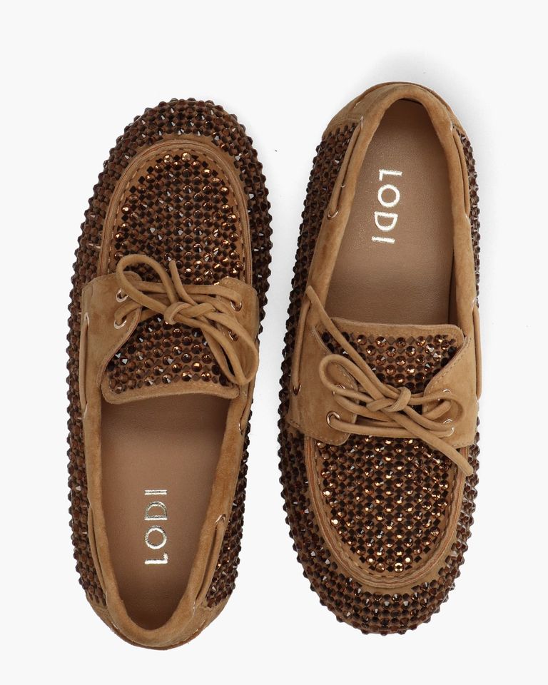 A-Emi Cognac Dames Veterschoenen