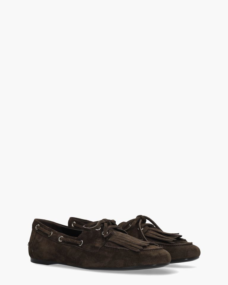 Santiago Donkerbruin Dames Veterschoenen