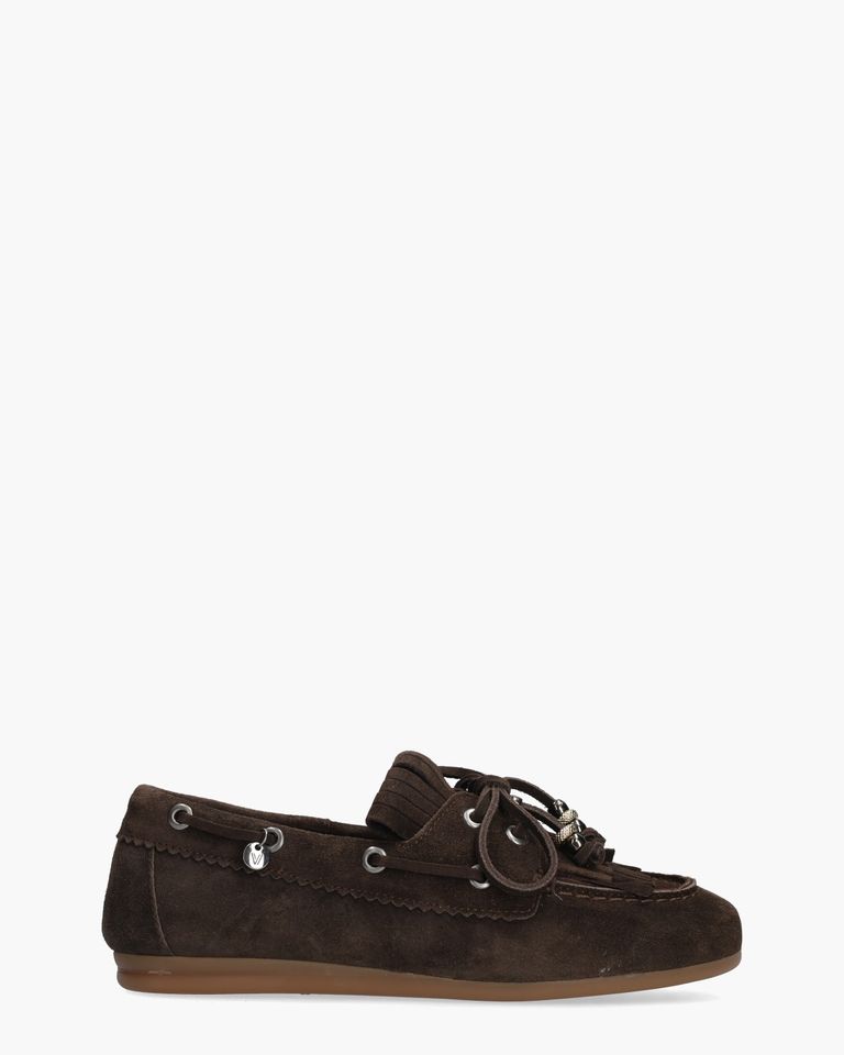 June Loua Donkerbruin Dames Veterschoenen