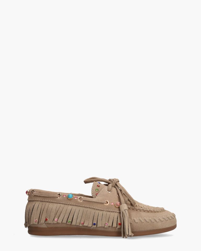 Zayly Beige Dames Veterschoenen