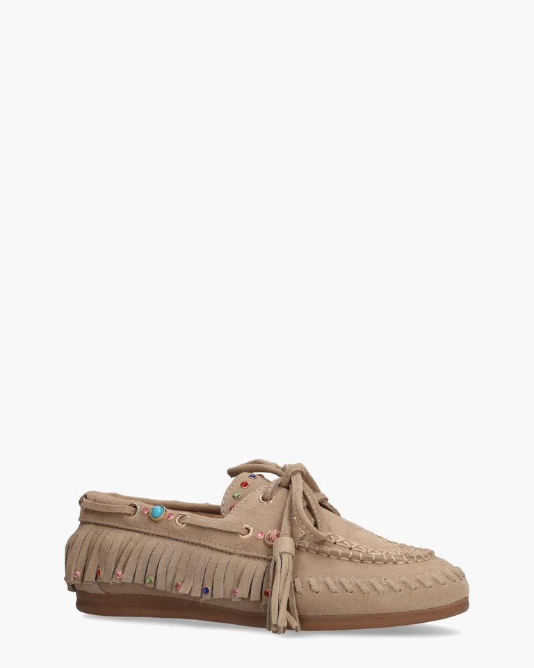 Zayly Beige Dames Veterschoenen