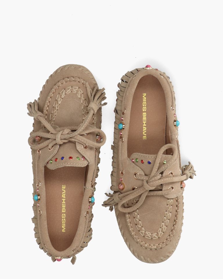 Zayly Beige Dames Veterschoenen