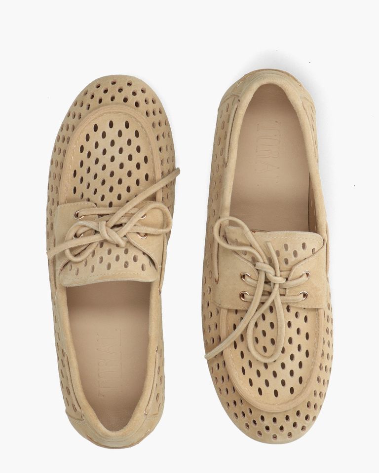 Karmel Lichtbruin Dames Veterschoenen