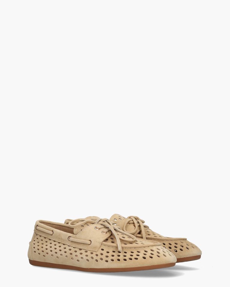 Karmel Lichtbruin Dames Veterschoenen