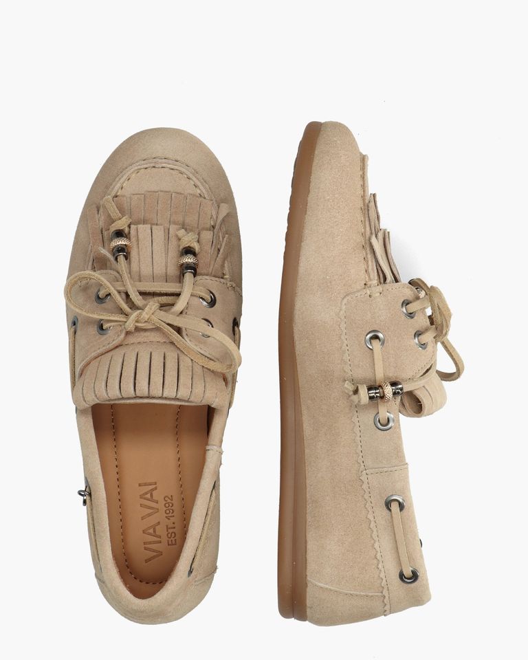 June Loua Beige Dames Veterschoenen