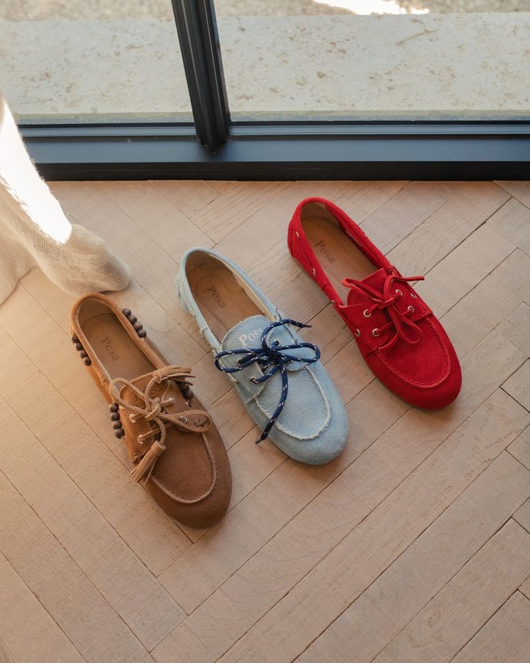 Boat Loafer Brushed Rood Dames Veterschoenen