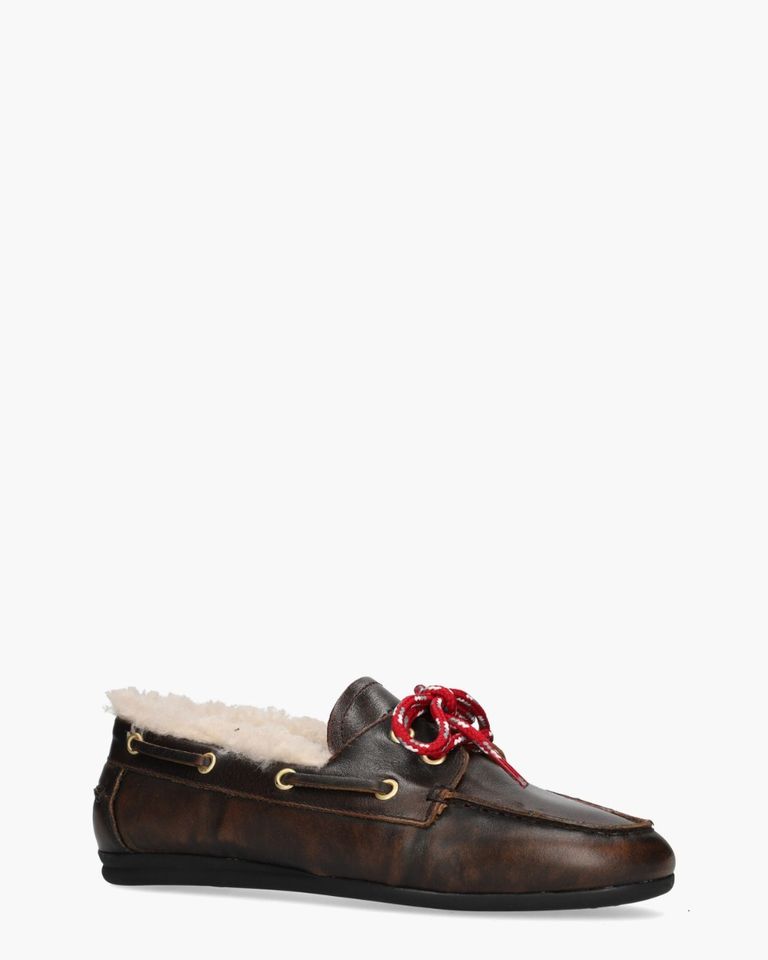 Nahua Donkerbruin Damesloafers