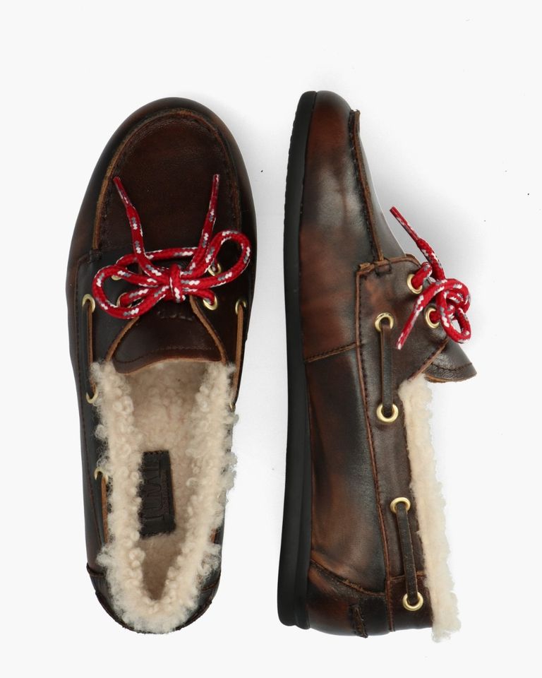 Nahua Donkerbruin Damesloafers
