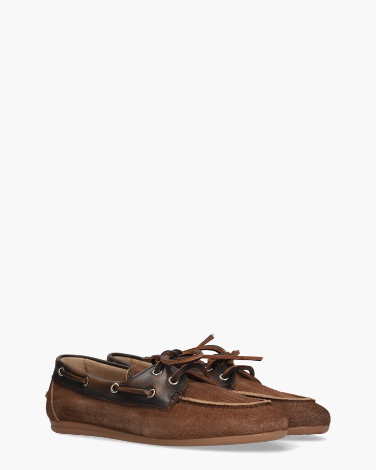 Boat Loafer Brushed Bruin Dames Veterschoenen
