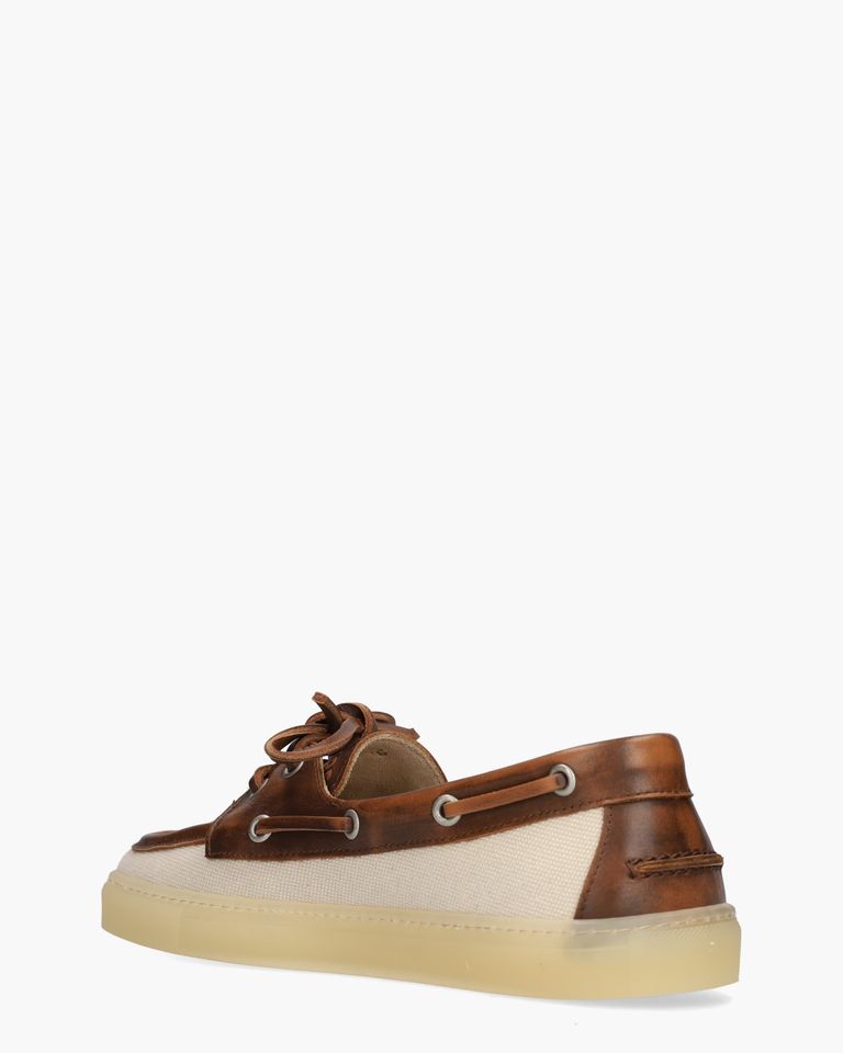 CPH160 Material Mix Donkerbruin/Off-White Dames Veterschoenen