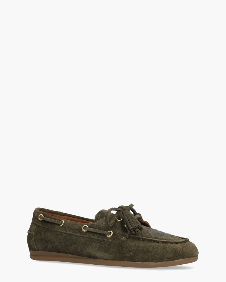 Shima Donkergroen Dames Veterschoenen