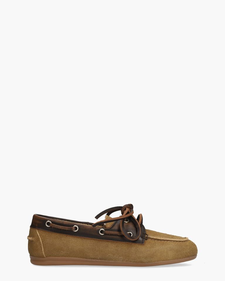 Boat Loafer Brushed Bruin/Donkerbruin Dames Veterschoenen