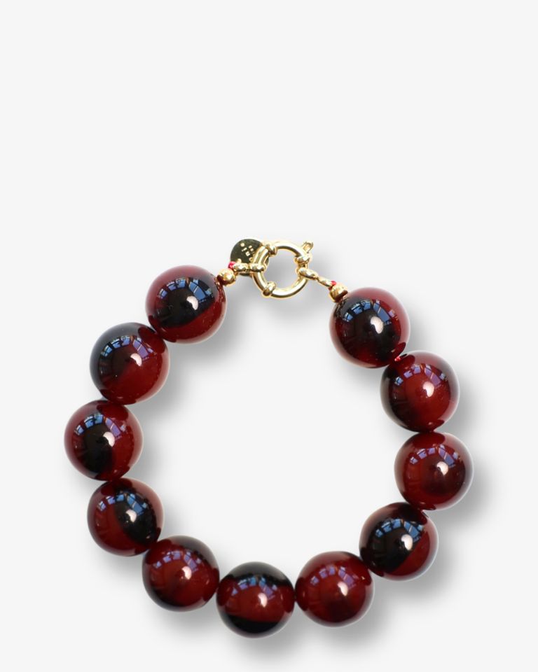 Wilma Burgundy Marble Bracelet Bordeaux Armband