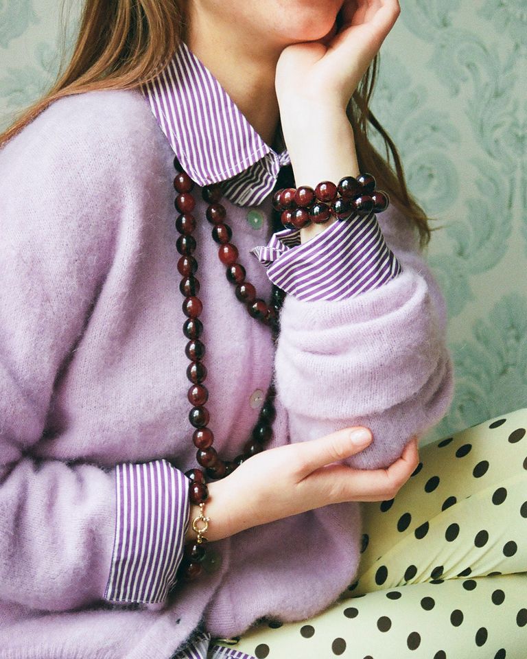 Wilma Burgundy Marble Bracelet Bordeaux Armband